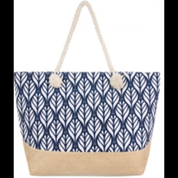 TOTE BAG Absolutely Huge! ~ Vibrant Blue-White  🆕 - Picture 3 of 6